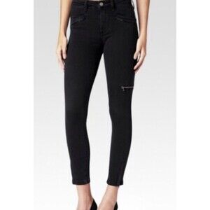 PAIGE Daryn Zip Ankle NightCat Black Skinny Jeans Zip Cargo/Ankle Women Size 30